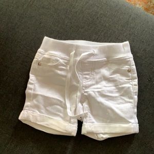 Girls white denim shorts